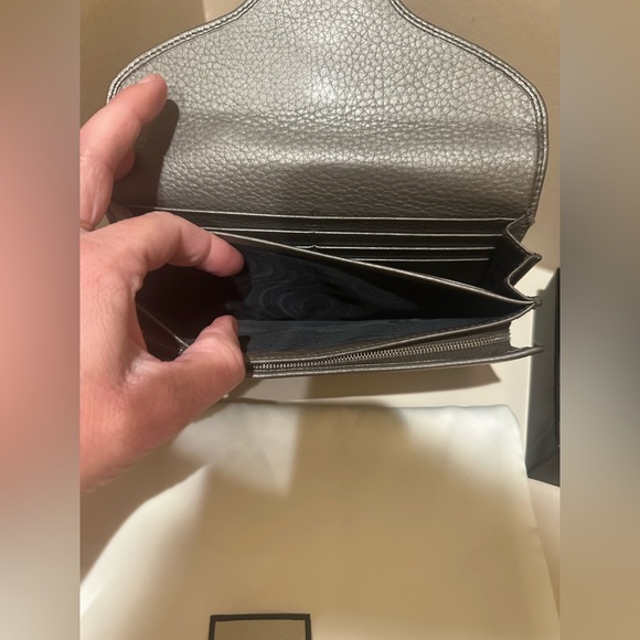 Gucci Metallic Techno Horsebit Long Wallet W/added chain - Picture 11 of 15